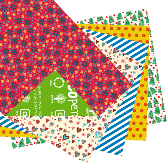 Ecopence reusable wrapping paper